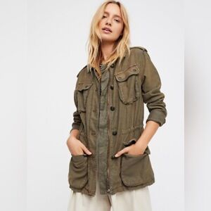 Free People Women's Not Your Brothers Surplus Jacket Military Army Cargo Size M